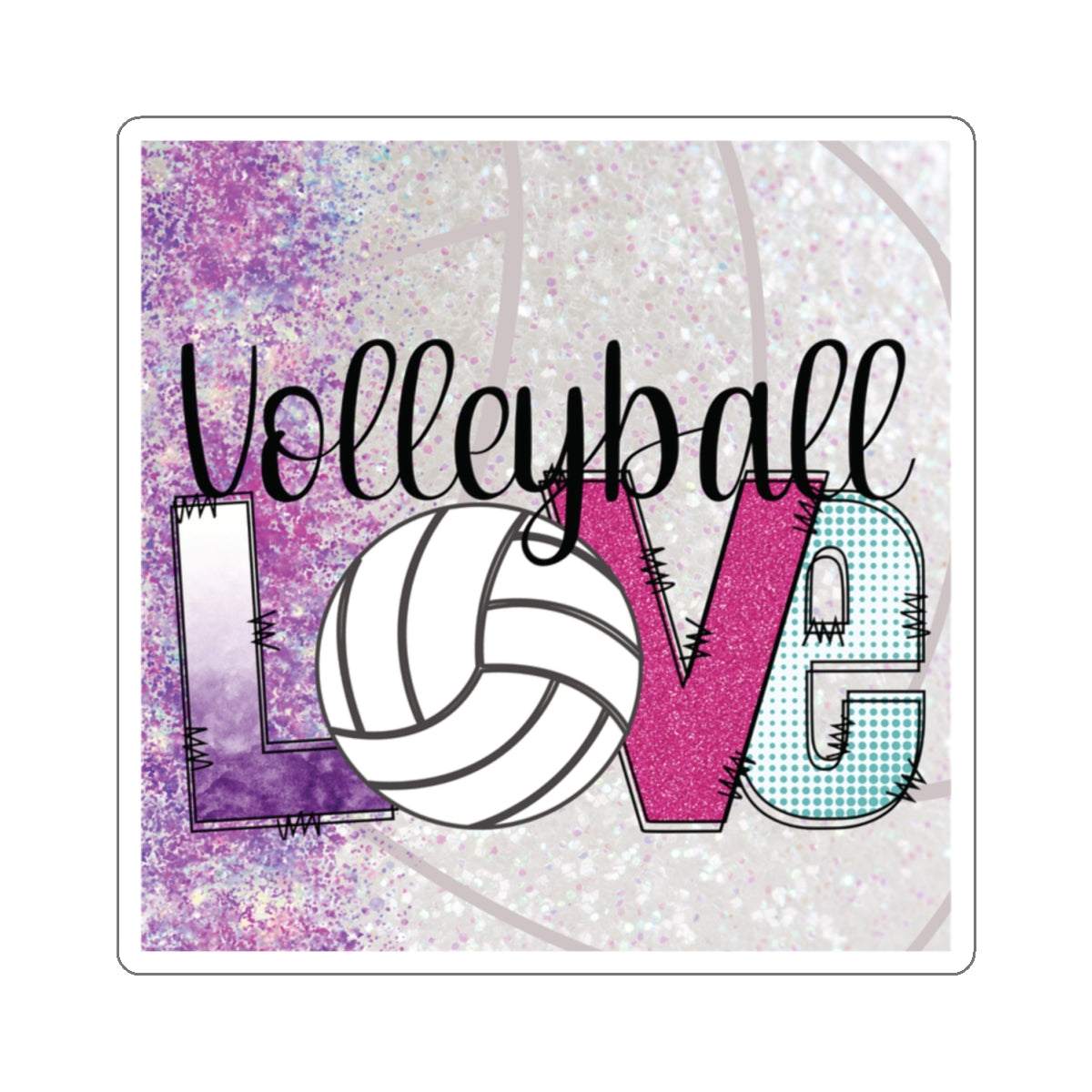 Kiss-Cut Stickers-Volleyball Love