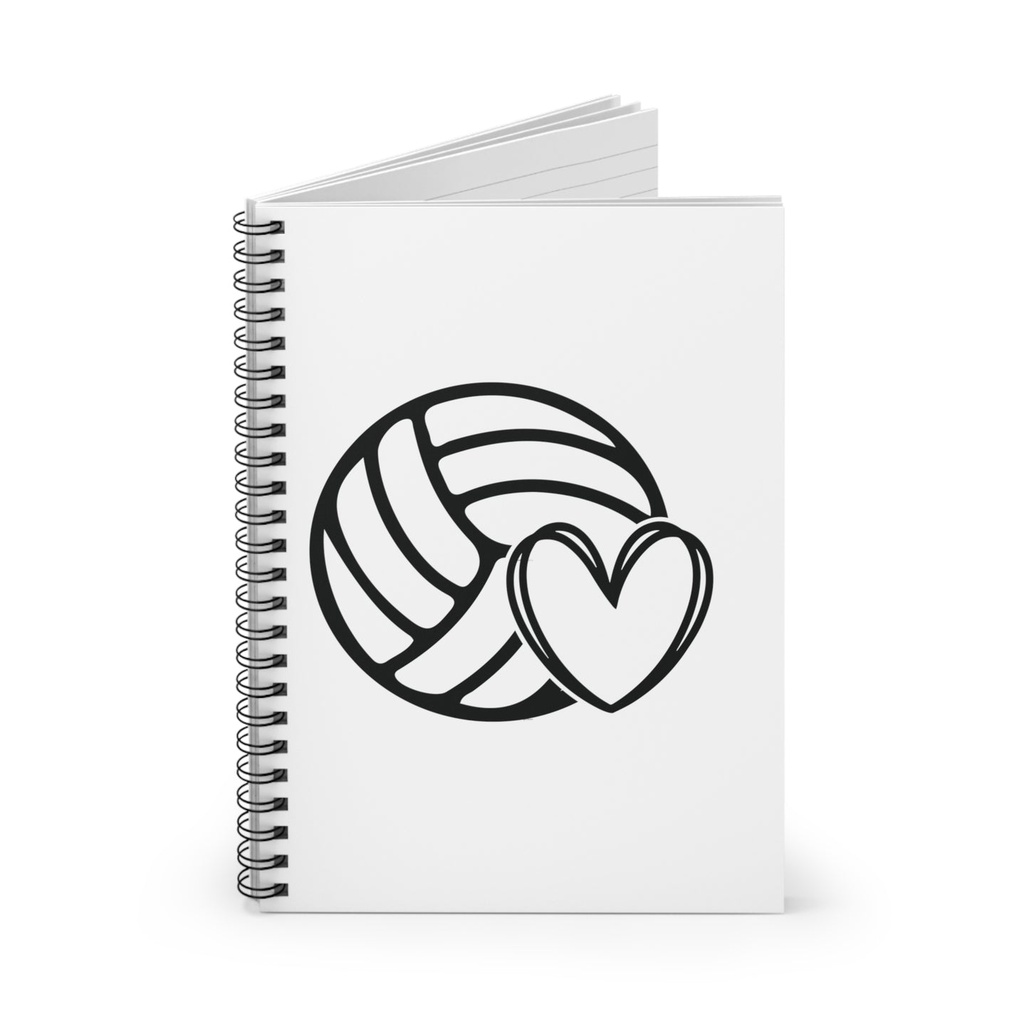 Heart Volleyball Notebook - Ruled Line