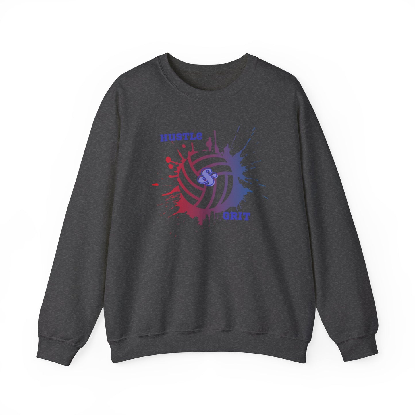 Hustle & Grit-Crewneck Sweatshirt Volleyball