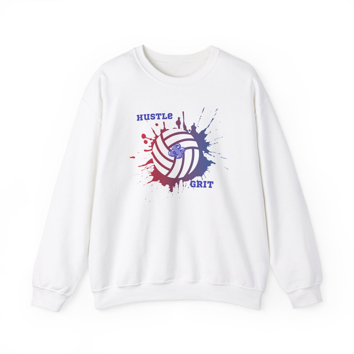 Hustle & Grit-Crewneck Sweatshirt Volleyball