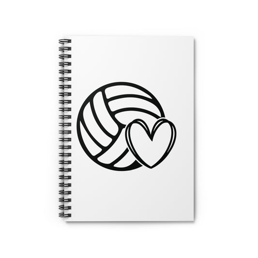 Heart Volleyball Notebook - Ruled Line