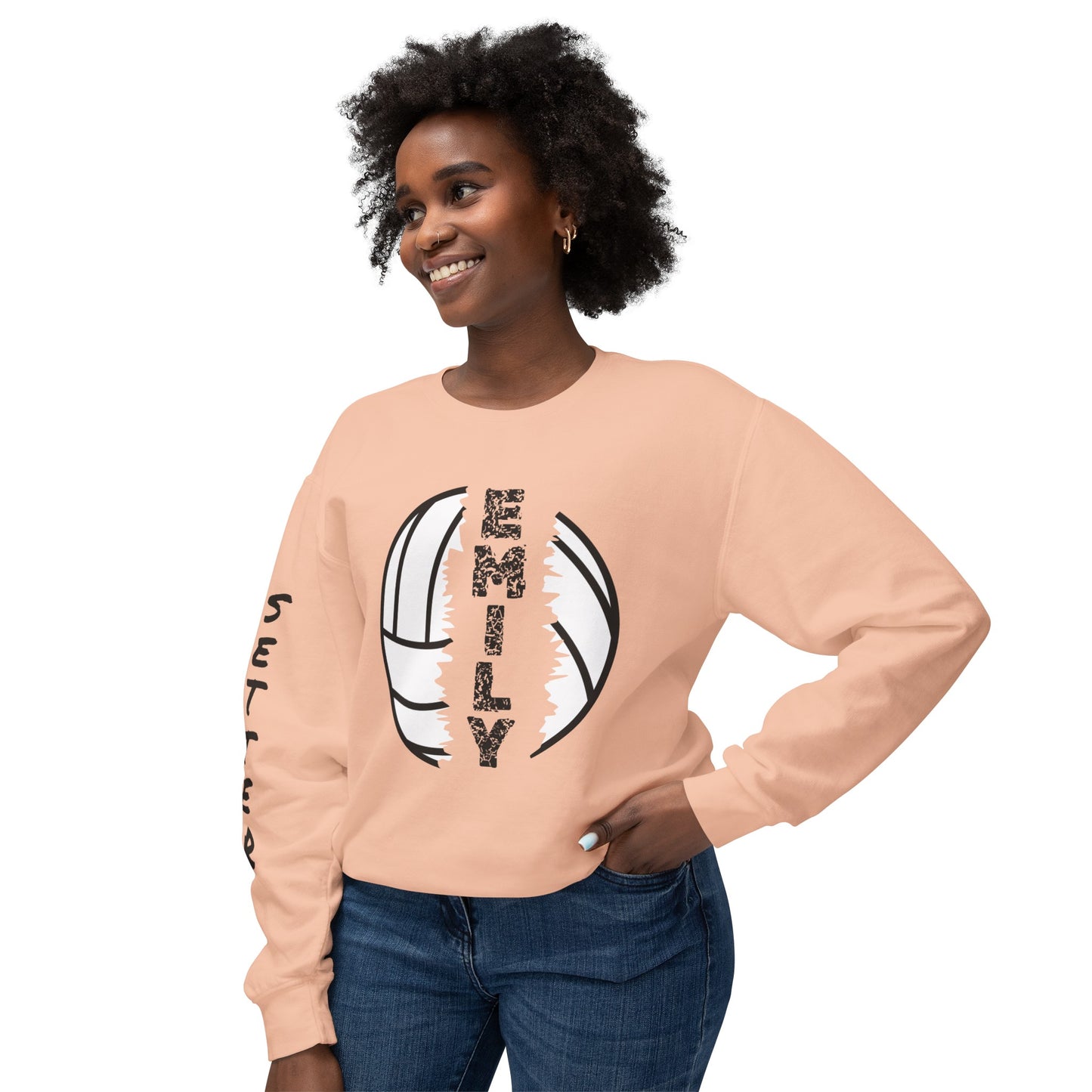 Custom Position and Name Sleeve Print-Crewneck Sweatshirt