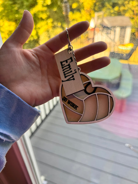 Layered Wooden Sports Bag Tag