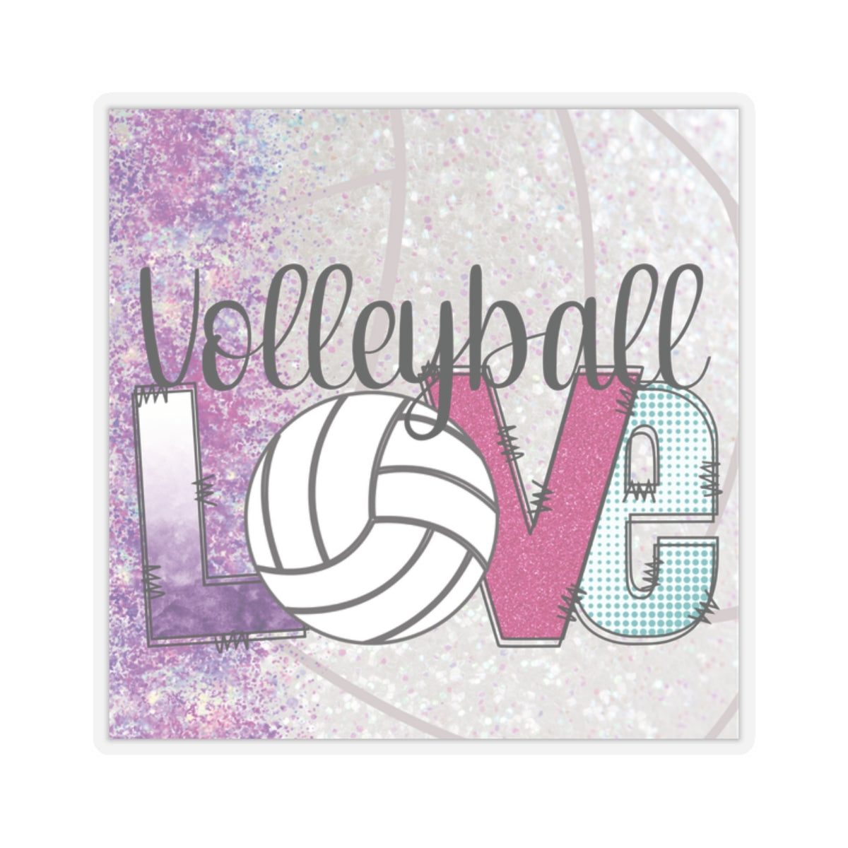 Kiss-Cut Stickers-Volleyball Love