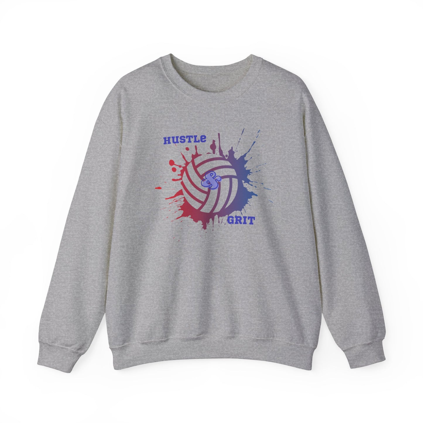 Hustle & Grit-Crewneck Sweatshirt Volleyball