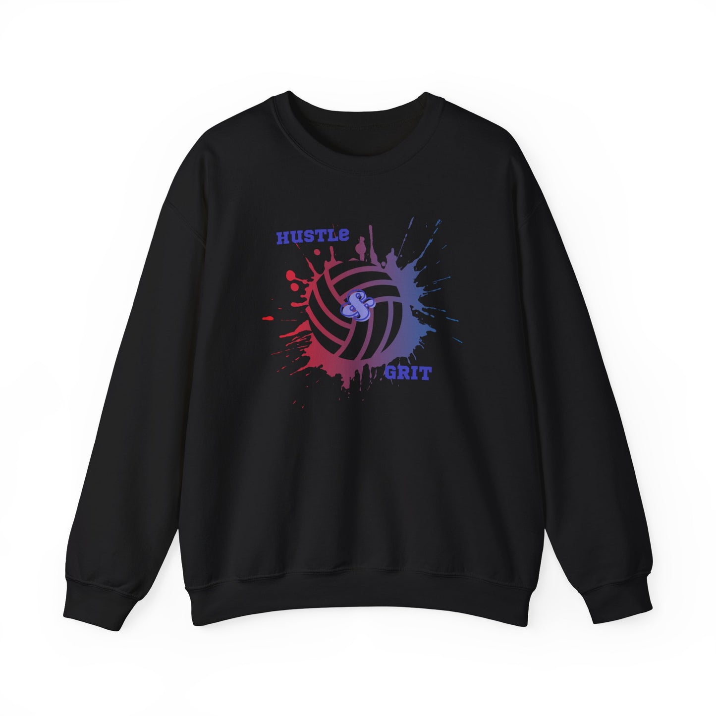 Hustle & Grit-Crewneck Sweatshirt Volleyball