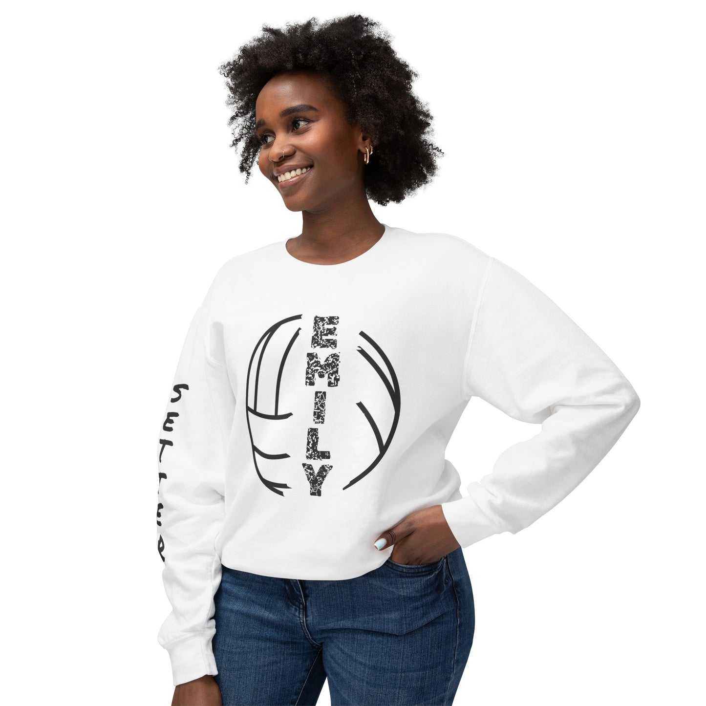 Custom Position and Name Sleeve Print-Crewneck Sweatshirt