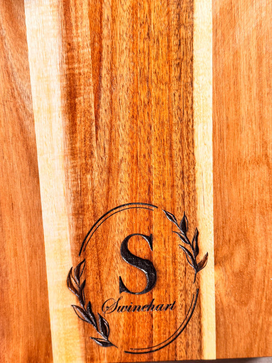 Custom Monogram Cutting Board