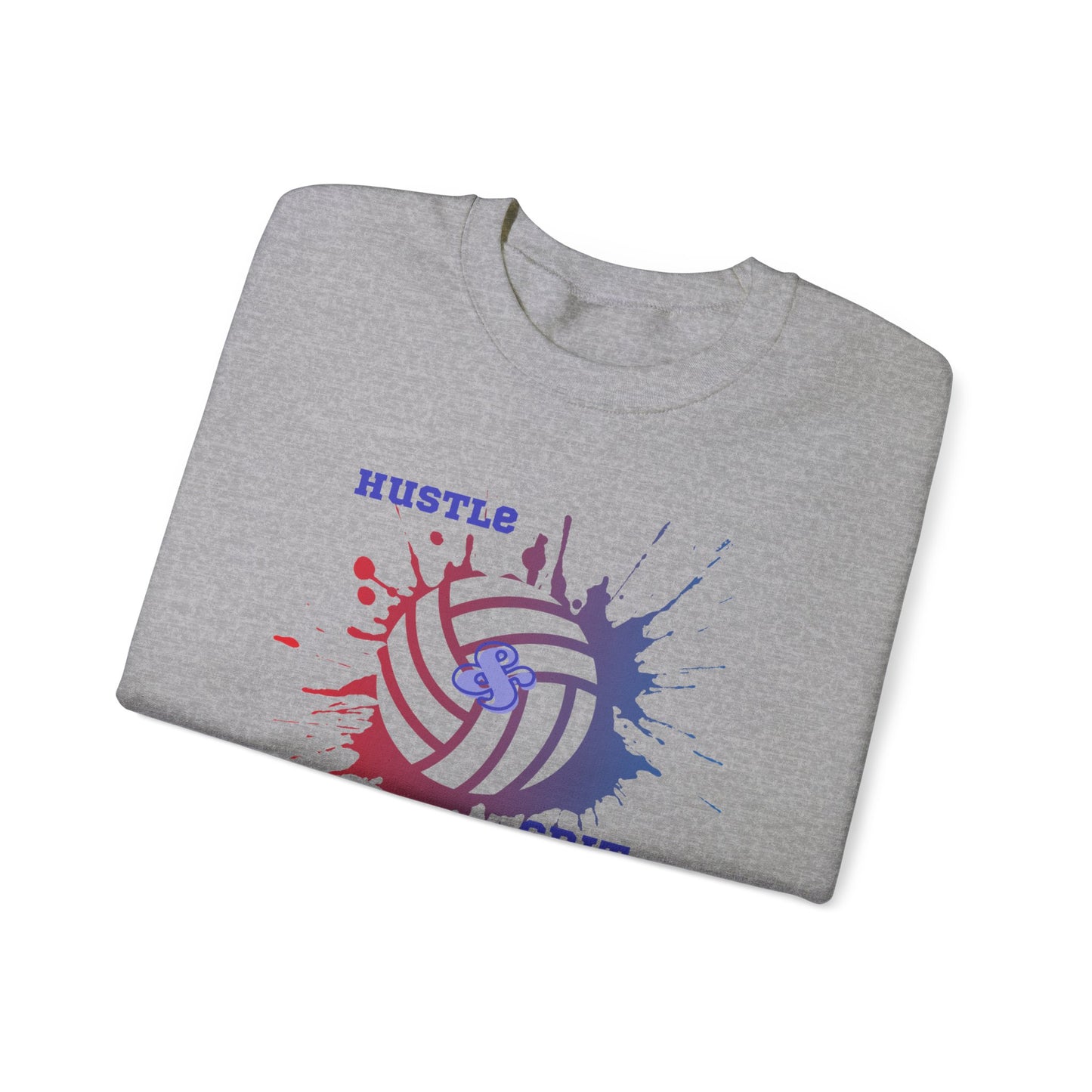 Hustle & Grit-Crewneck Sweatshirt Volleyball