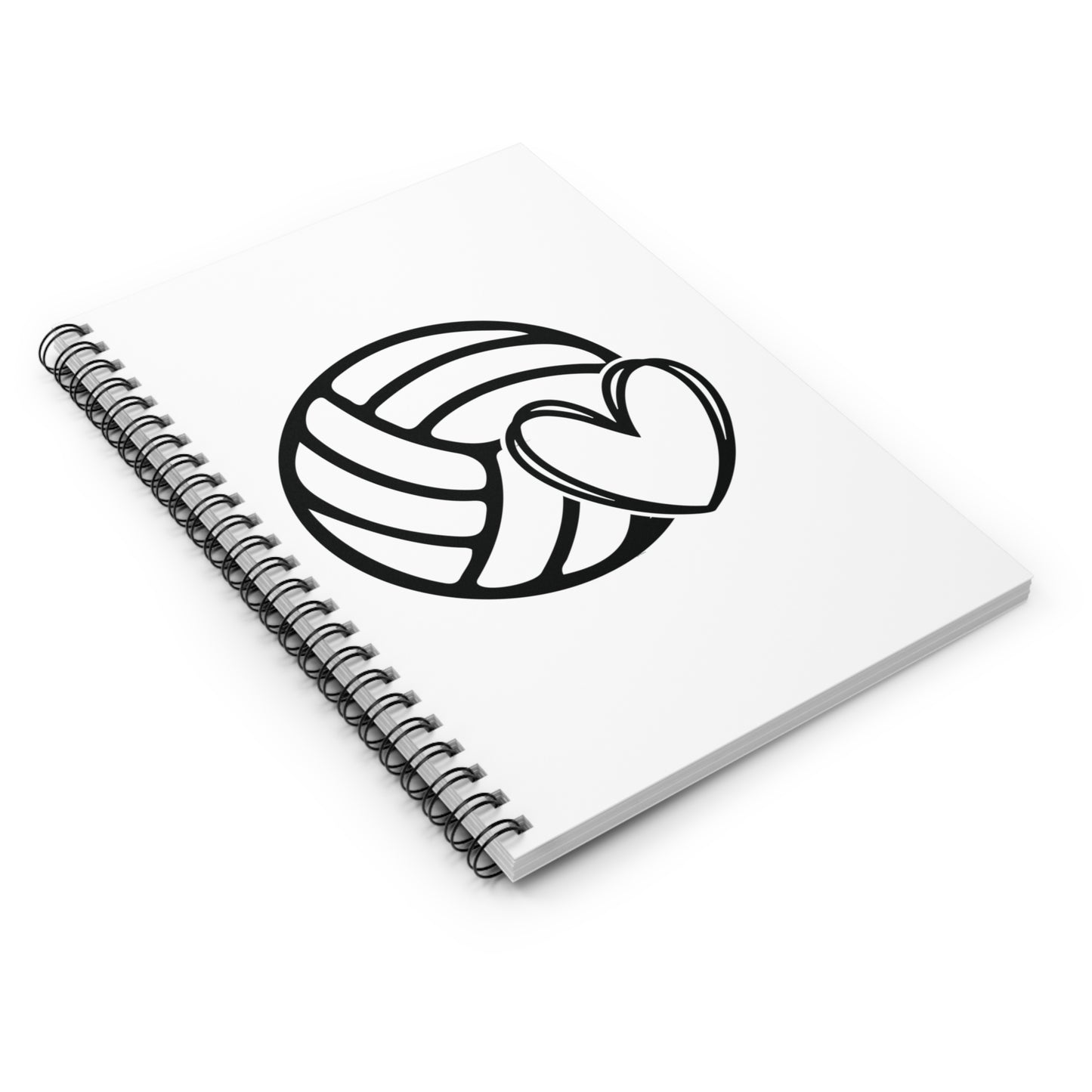 Heart Volleyball Notebook - Ruled Line