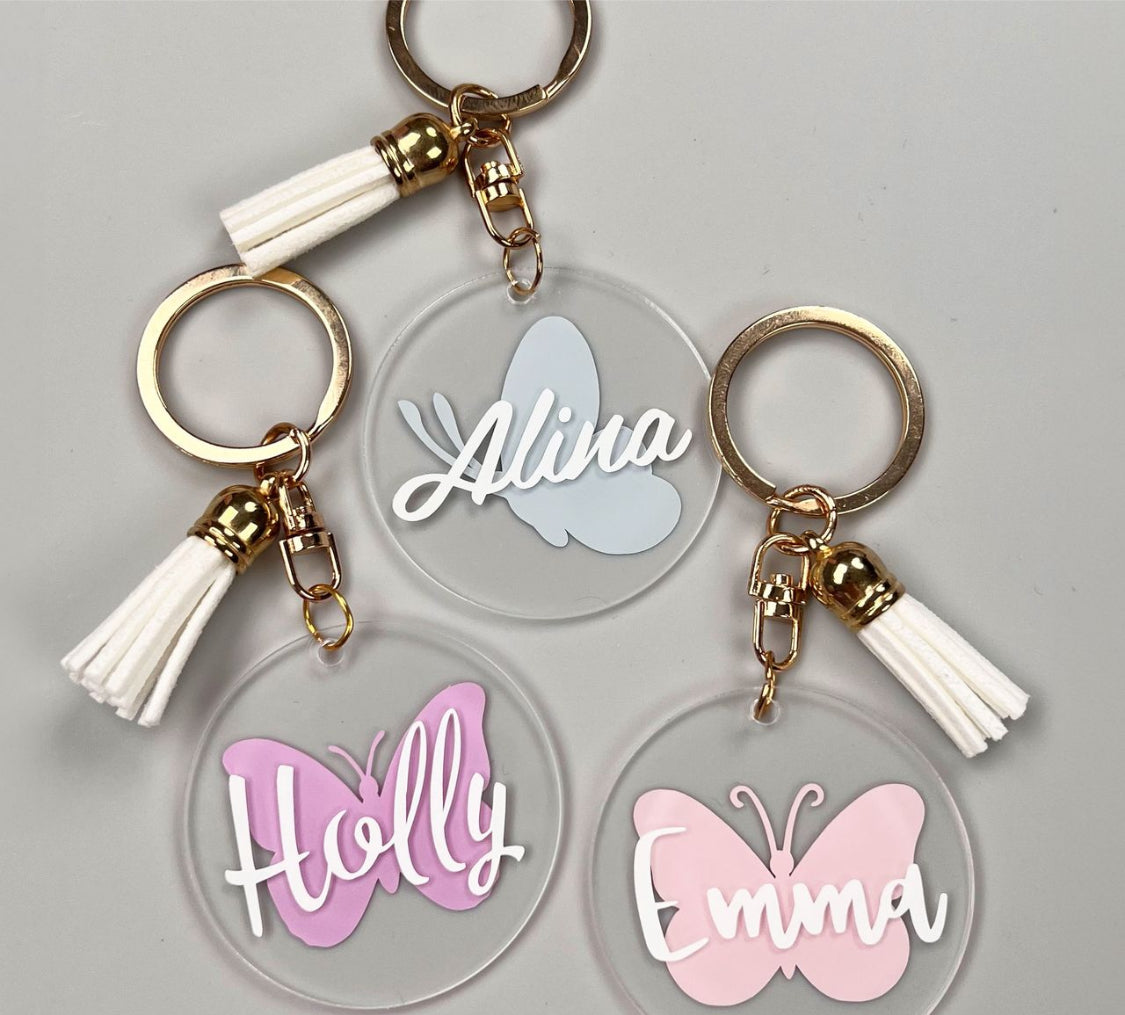 Personalized Butterfly Keychain/Bag Tag