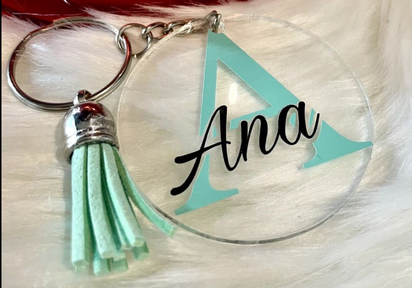 Personalized Name and Initial Only Keychain/Bag Tag